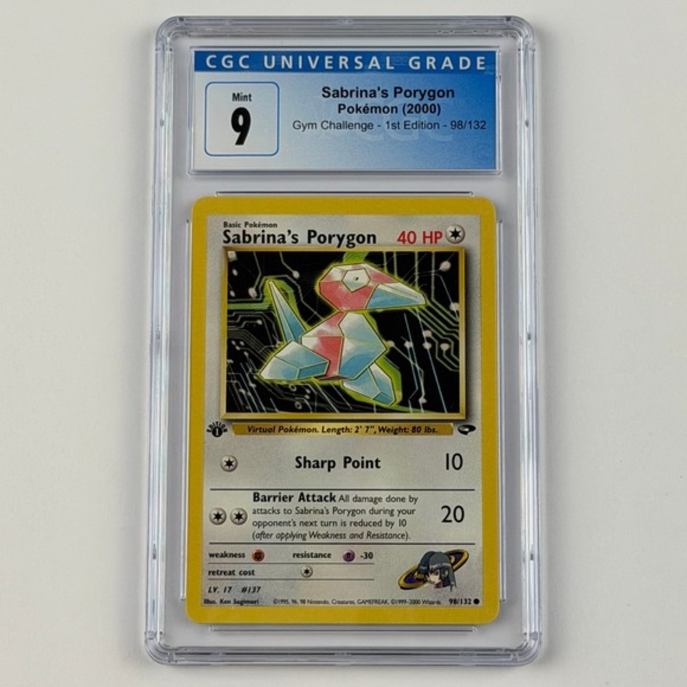 Sabrina's Porygon 1st Edition 98/132 CGC 9 Mint TCG Pokemon Gym Challenge 2000